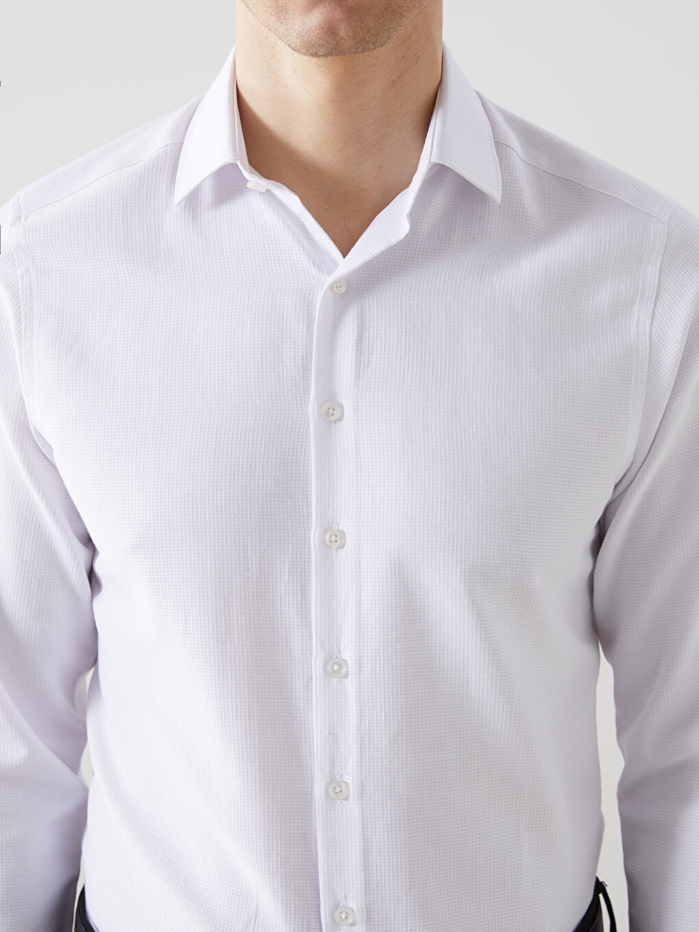 Slim Fit Long Sleeve Dobby Weave Men's Shirt -S5LK49Z8-Q6K