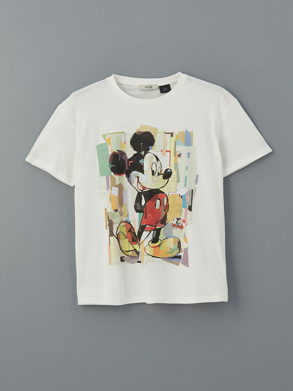 تي شيرت نساء مطبوع ميكي ماوس بكول مدور-4