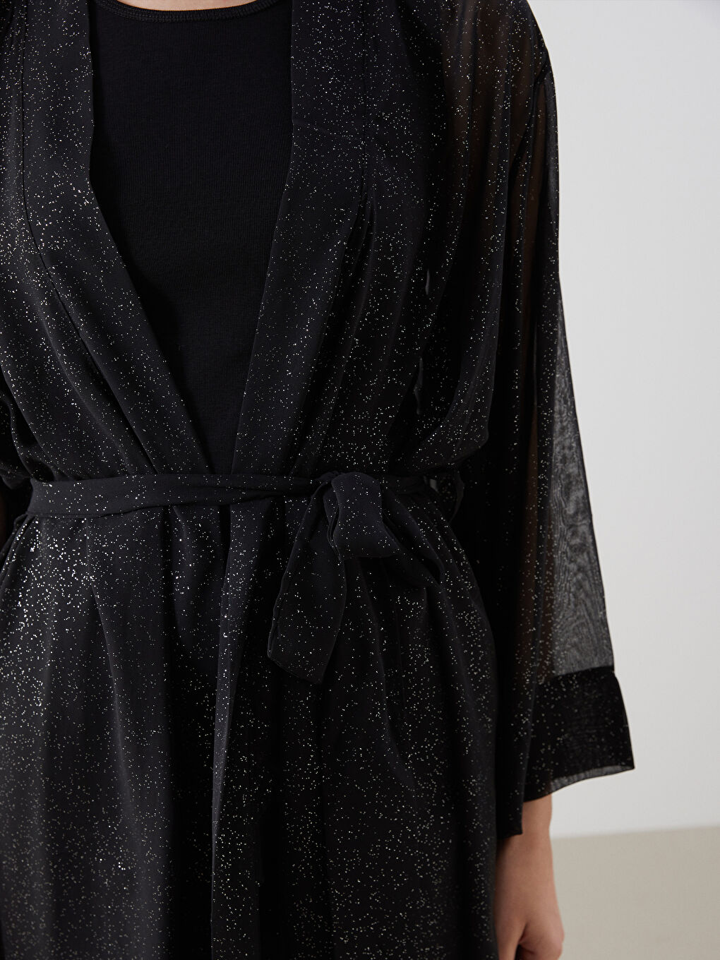 Shawl Collar Shiny Look Women's Kimono -S5LK69Z8-CVL