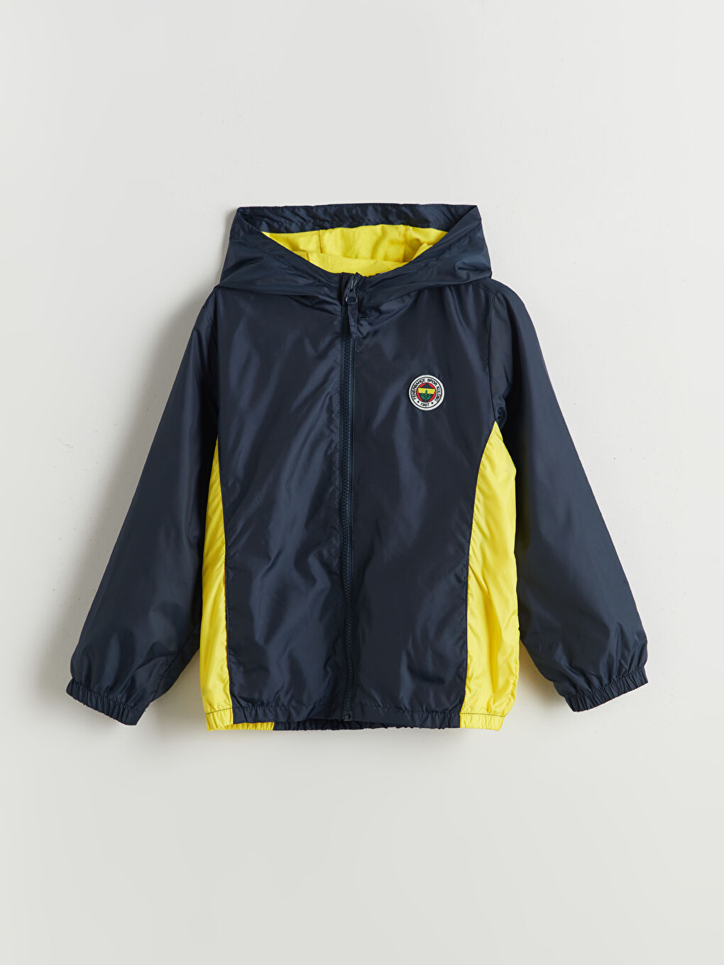 Lacivert Kapüşonlu Fenerbahçe Baskılı Erkek Çocuk Yağmurluk-2