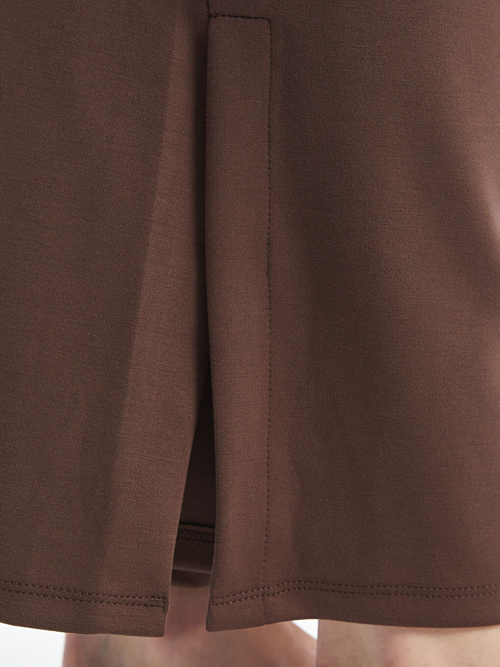 Kahverengi Beli Lastikli Kadın Eşofman Altı-2