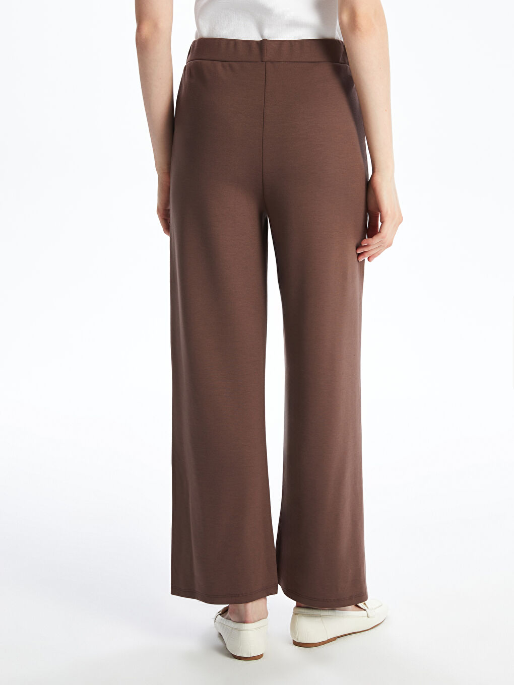 Kahverengi Beli Lastikli Kadın Eşofman Altı-3