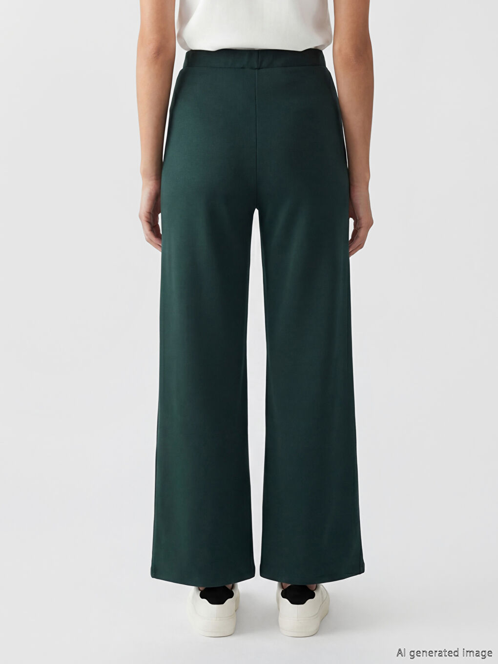 Yeşil Beli Lastikli Kadın Eşofman Altı-3