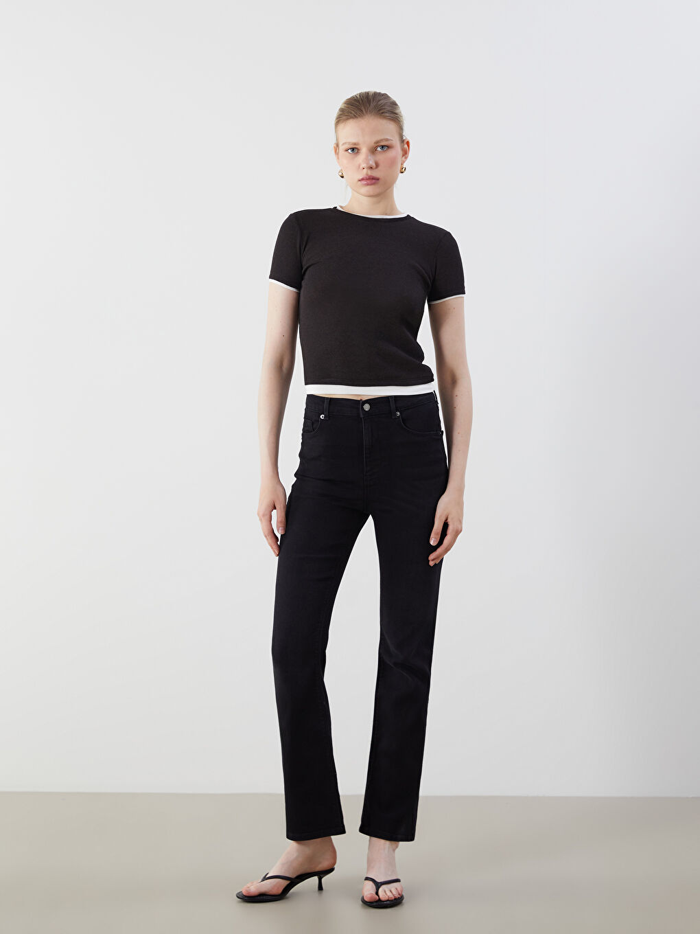 LCW Jeans Siyah Mars Flare Kadın Jean Pantolon