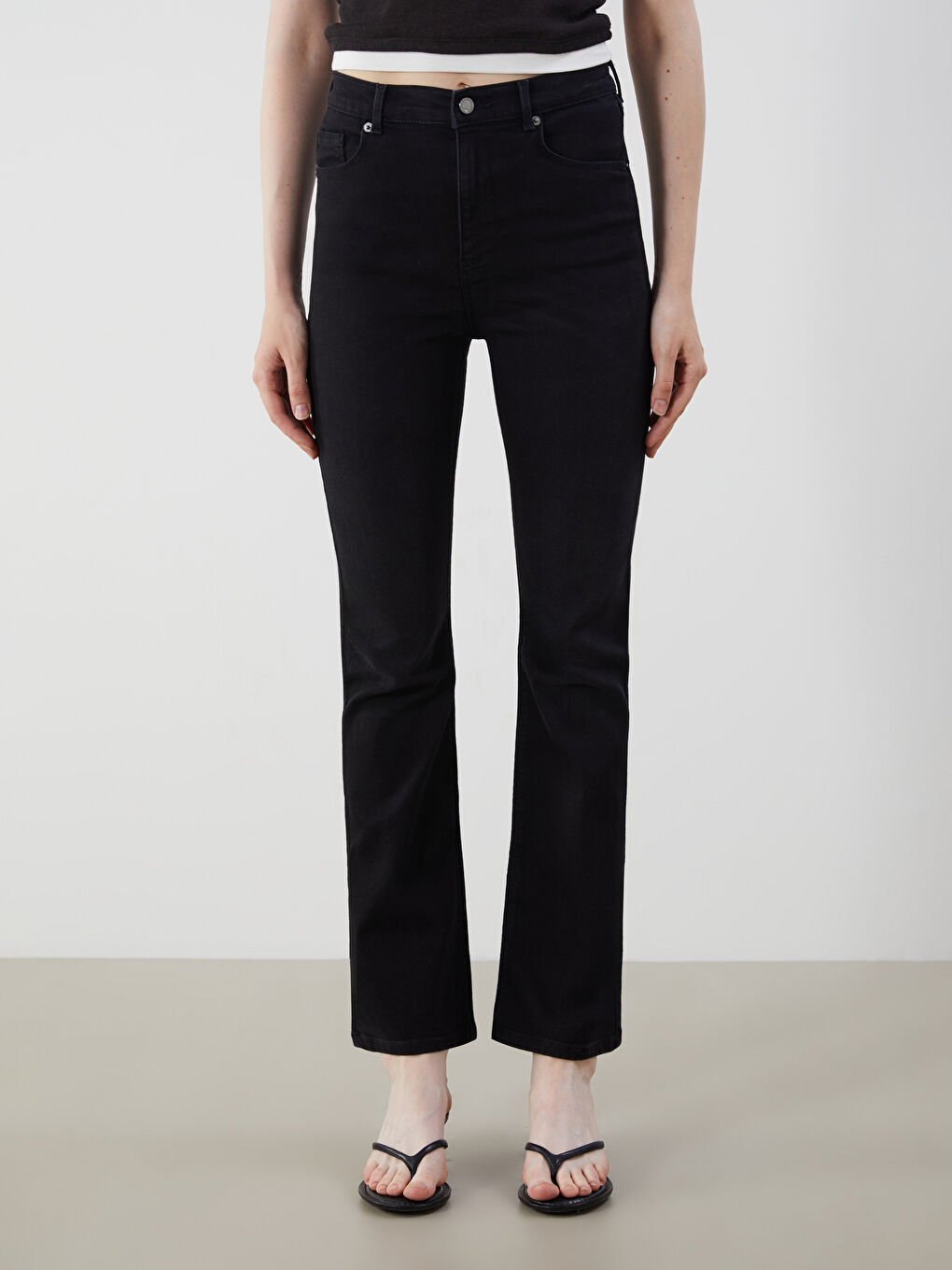 LCW Jeans Siyah Mars Flare Kadın Jean Pantolon - 1