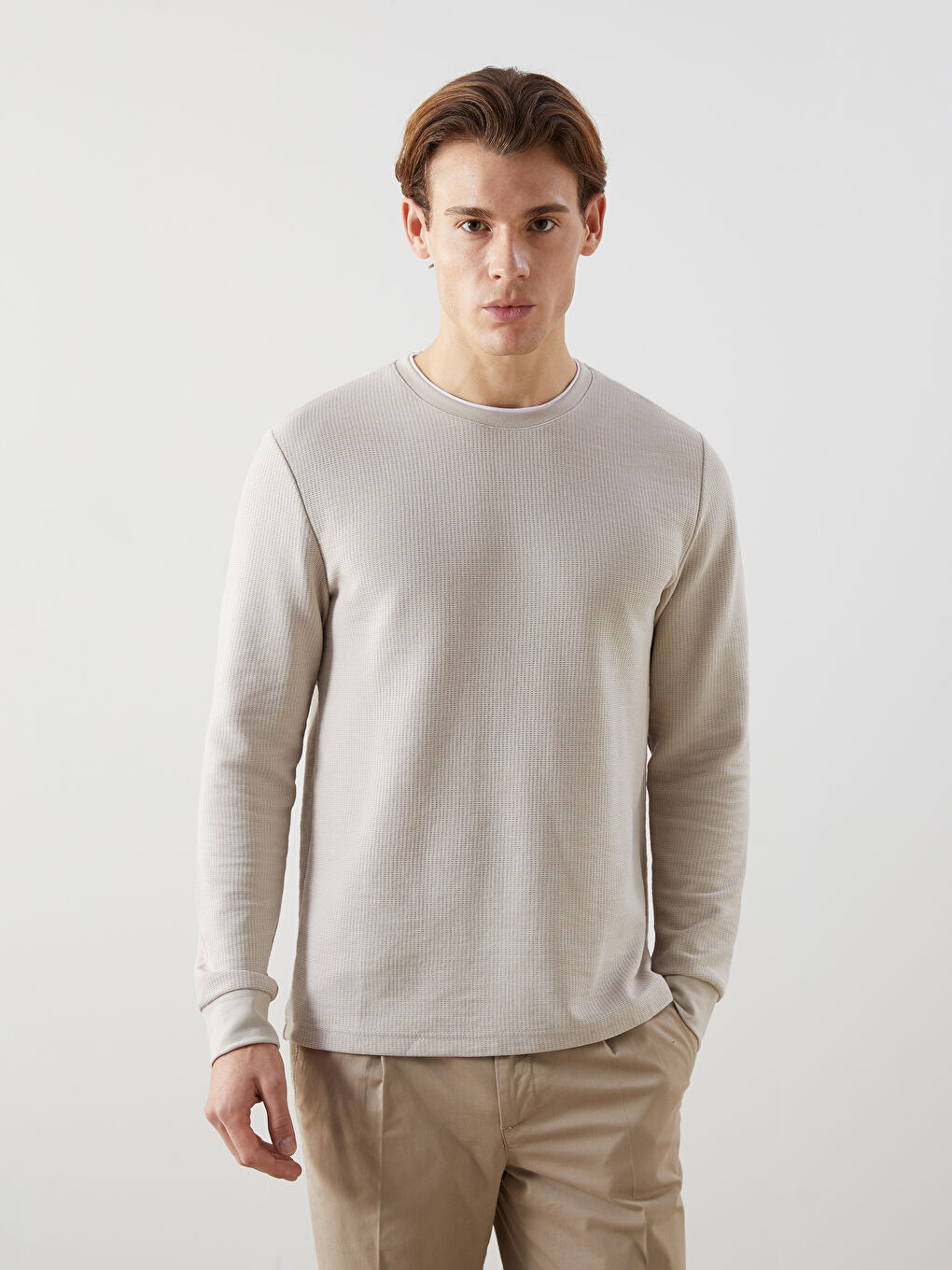Crew Neck Long Sleeve Men's Sweatshirt -S5LL23Z8-YJ4