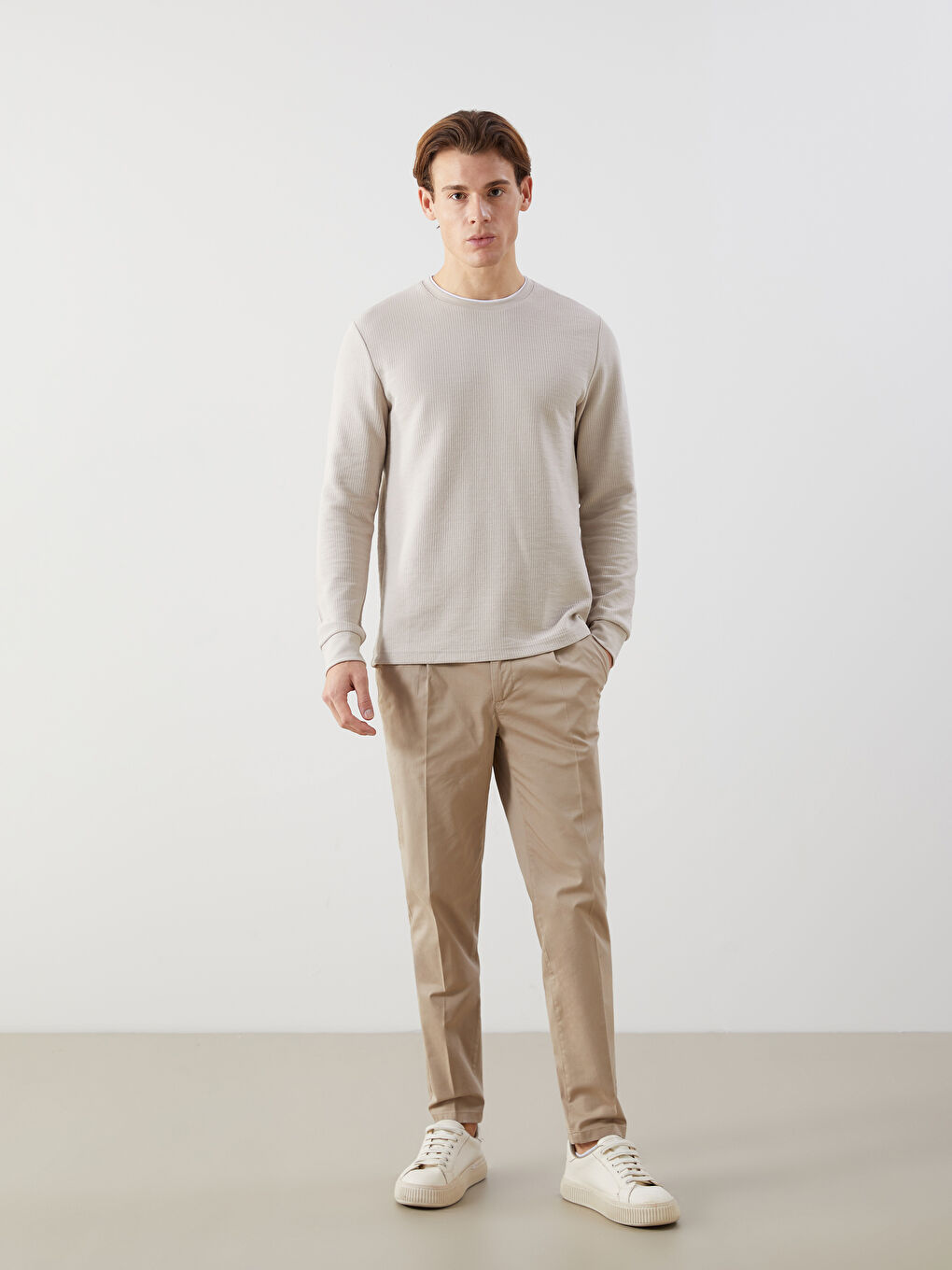 Crew Neck Long Sleeve Men's Sweatshirt -S5LL23Z8-YJ4