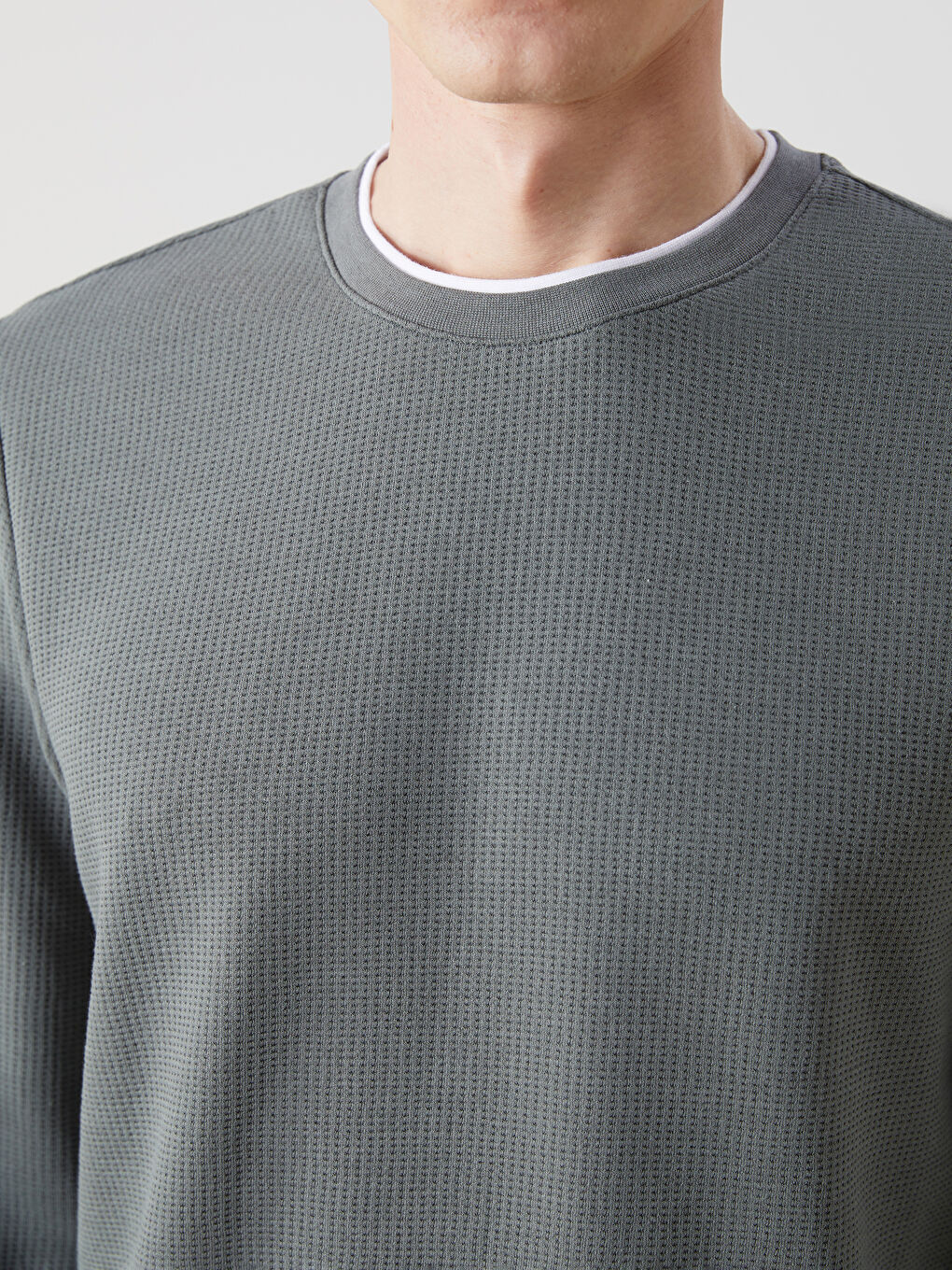 Crew Neck Long Sleeve Men's Sweatshirt -S5LL23Z8-YNT