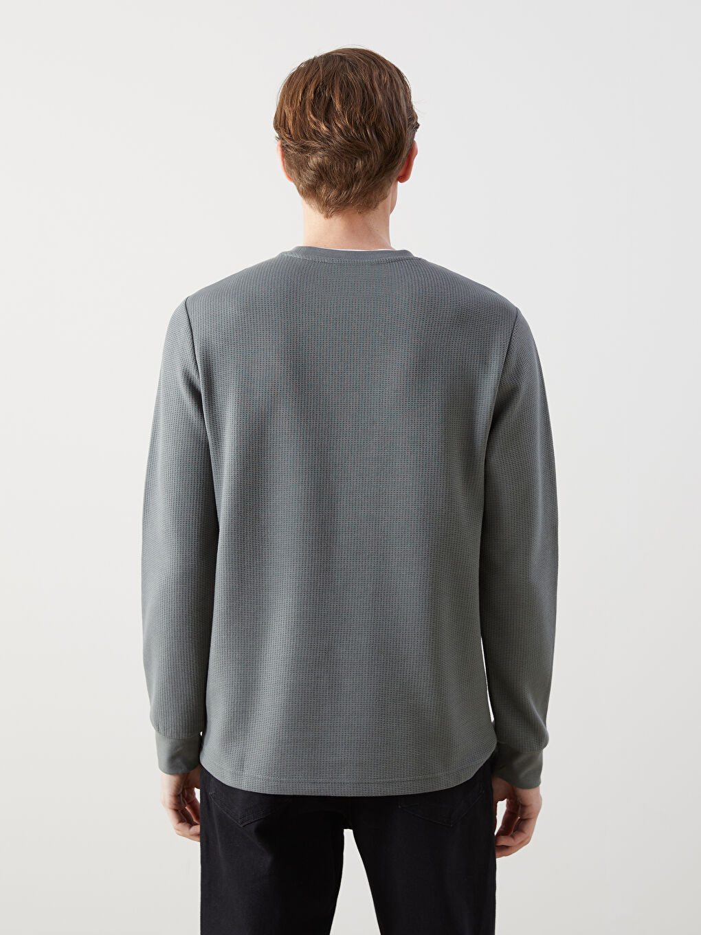 Crew Neck Long Sleeve Men's Sweatshirt -S5LL23Z8-YNT
