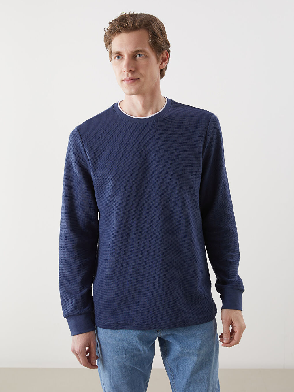 Crew Neck Long Sleeve Men's Sweatshirt -S5LL23Z8-Z8W
