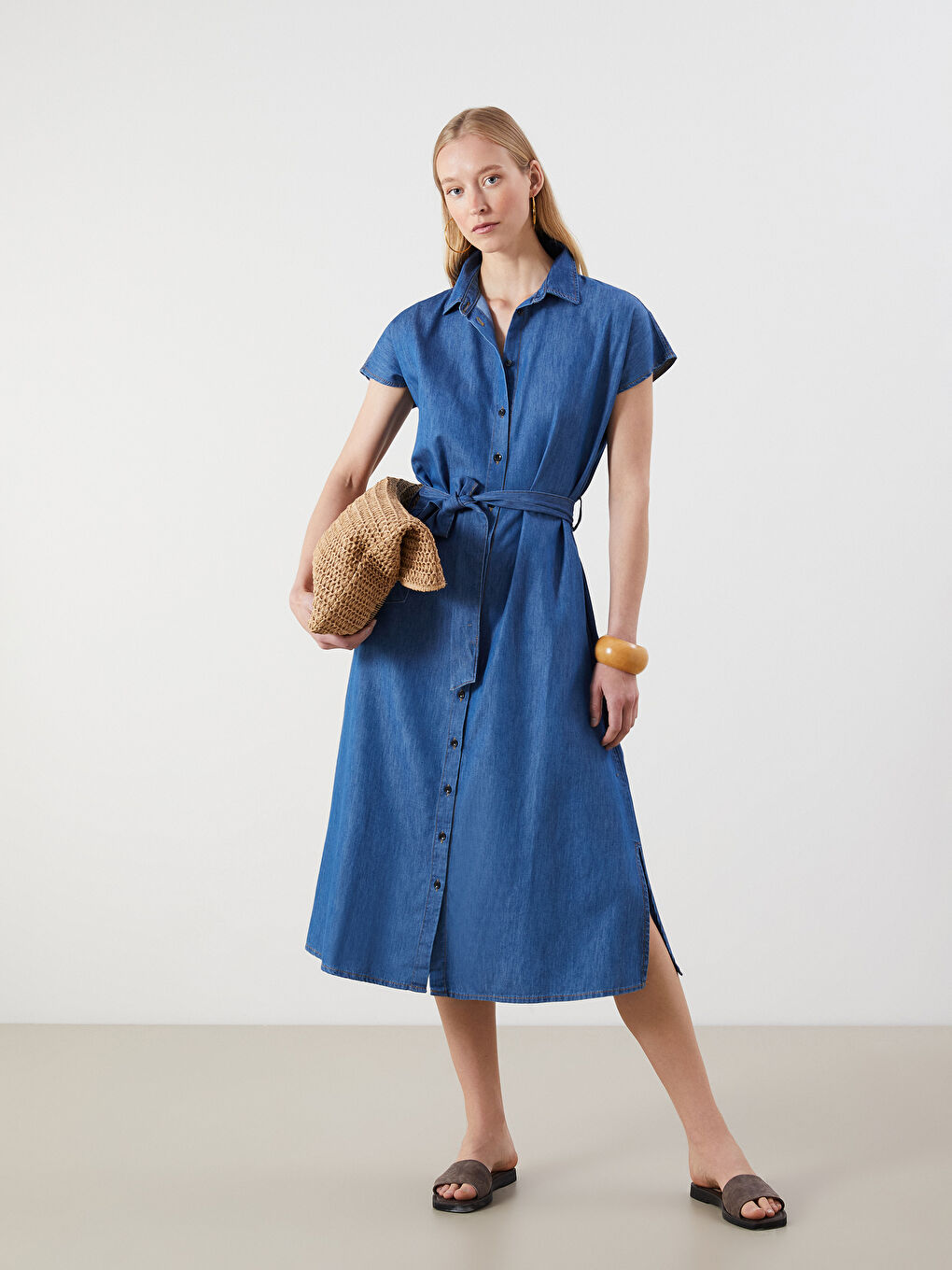 Collared Denim Dress