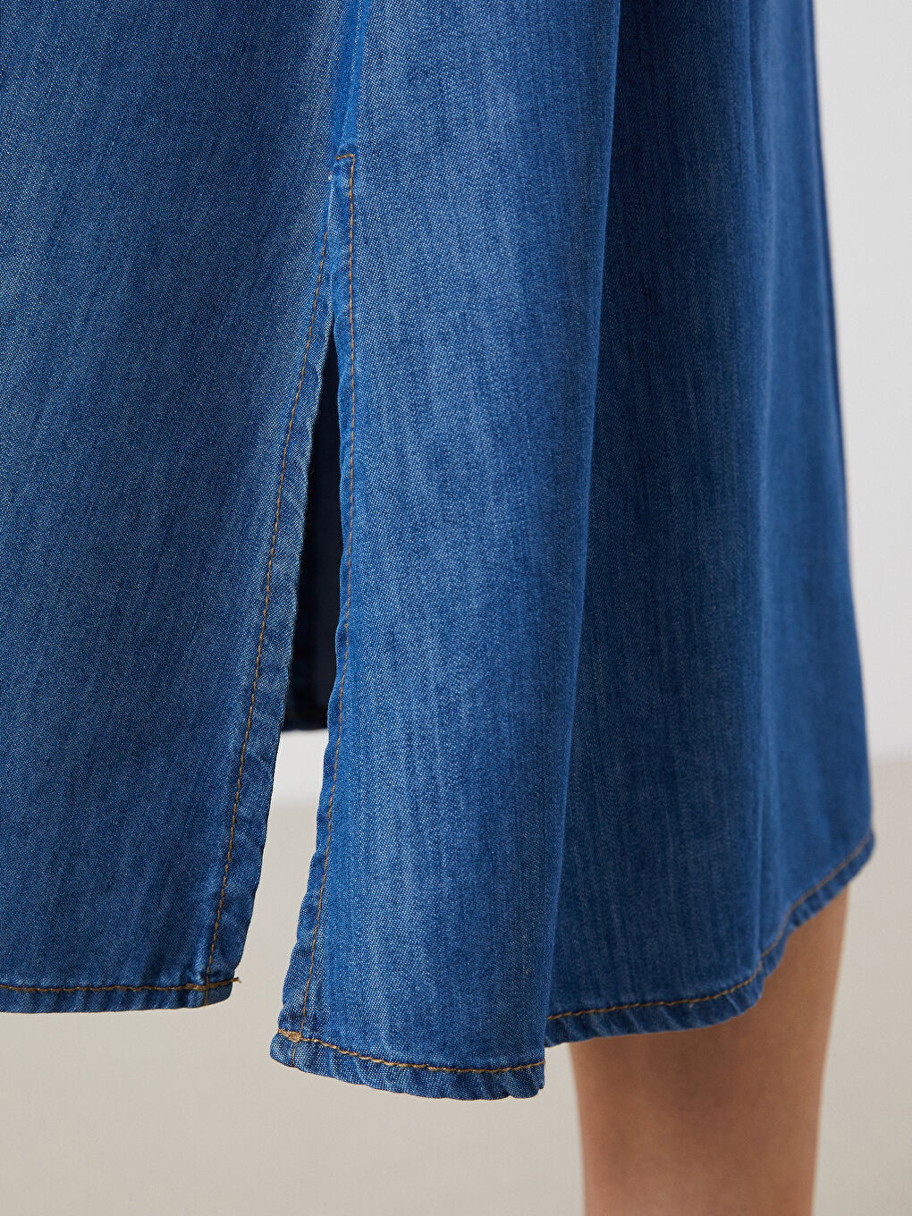 Collared Denim Dress-3