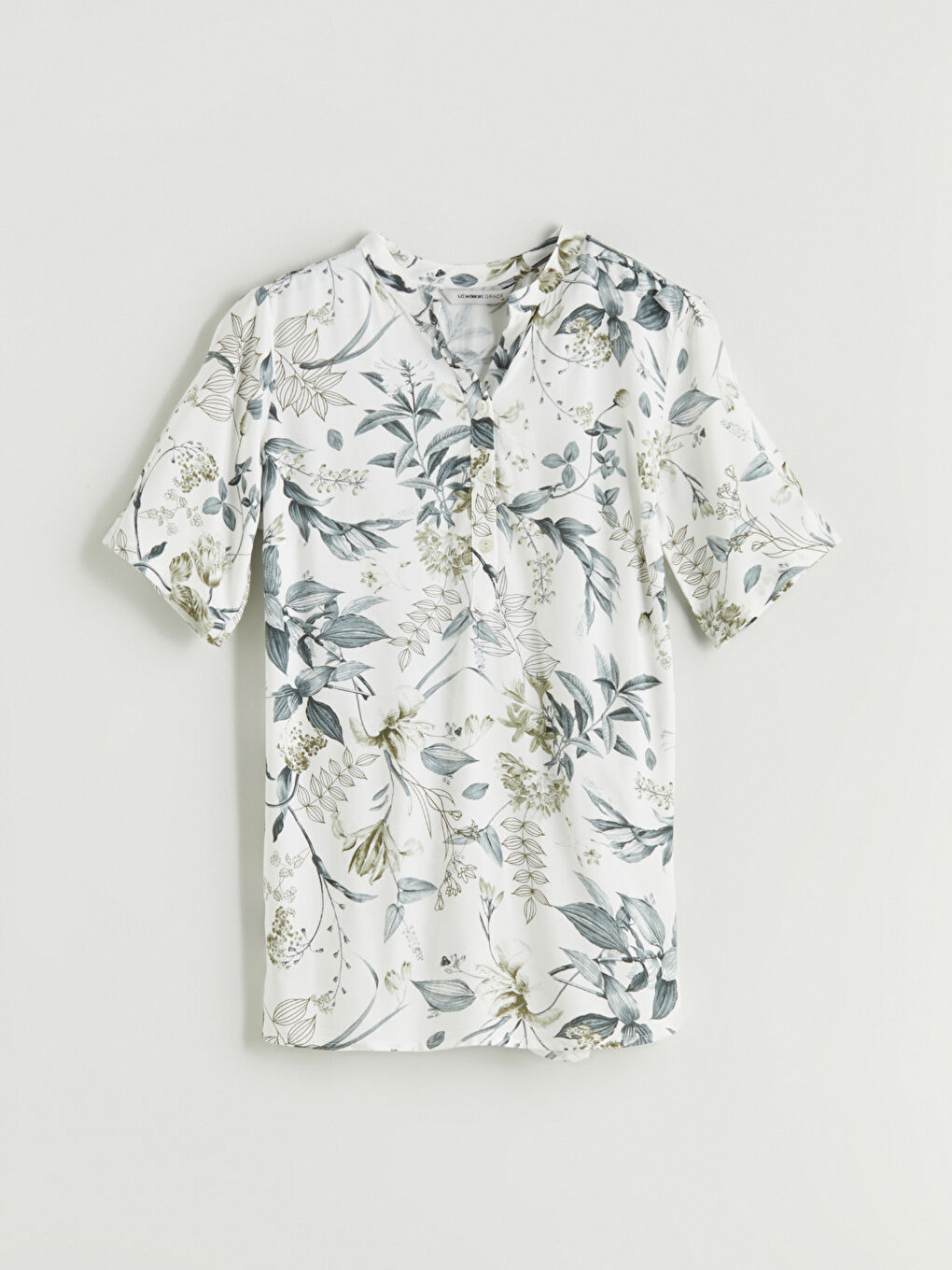 Notch Neck Floral Blouse -S5LL45Z8-LRF
