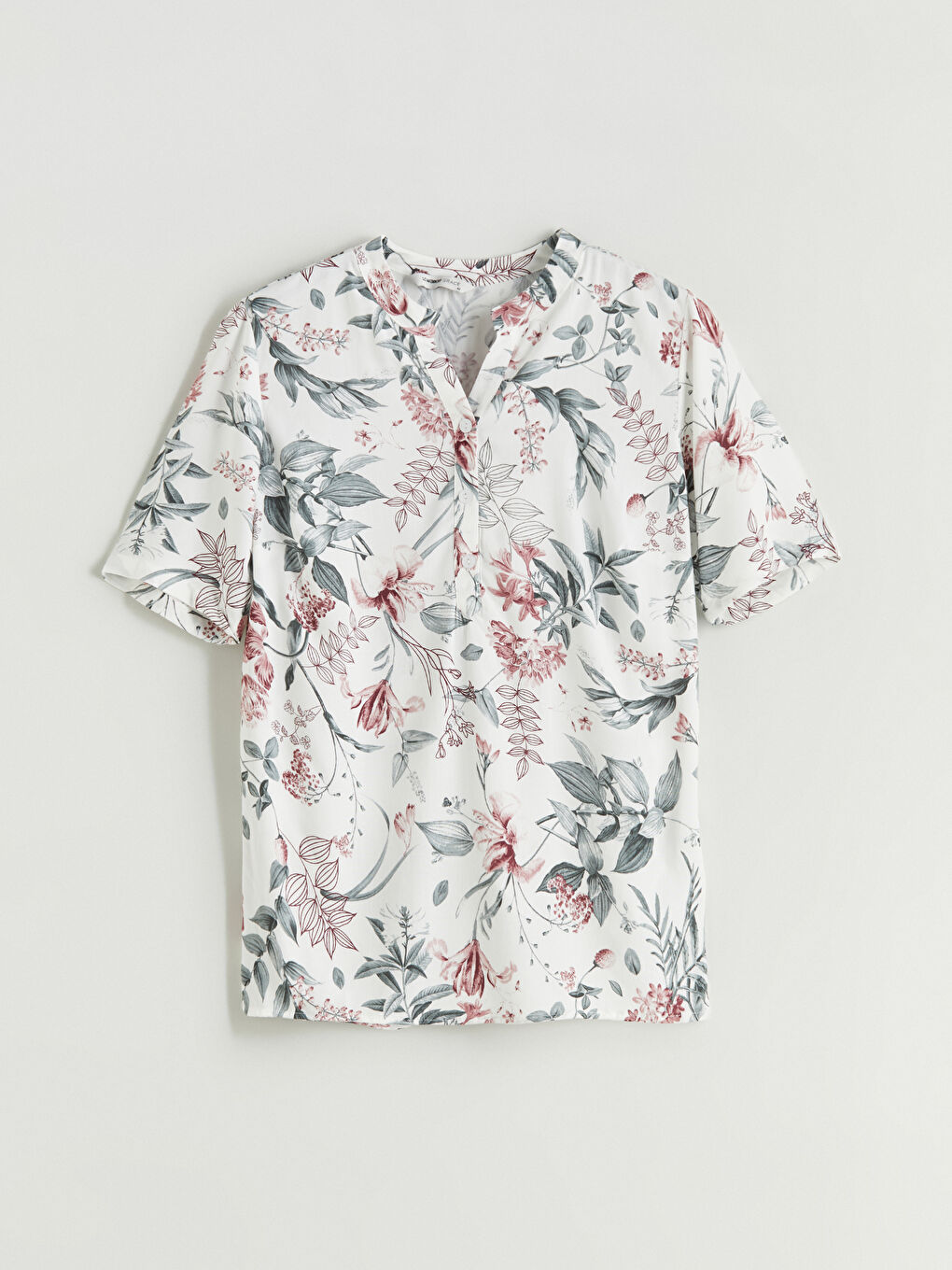Notch Neck Floral Blouse -S5LL45Z8-LSZ