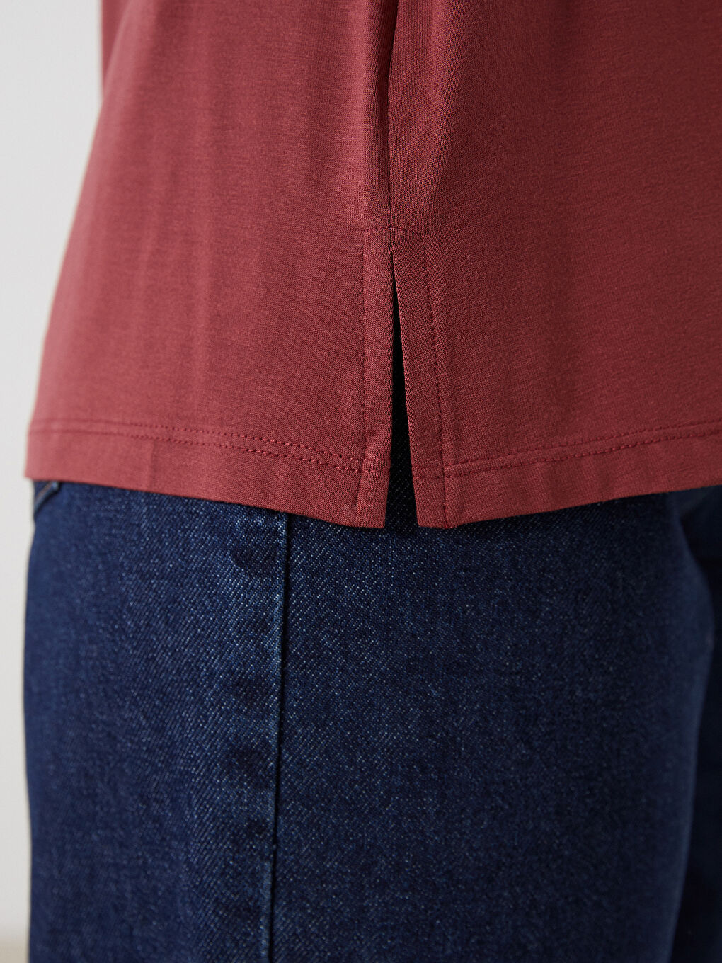 Bordo Kaçık Yaka Pul Payet İşlemeli Bluz-3