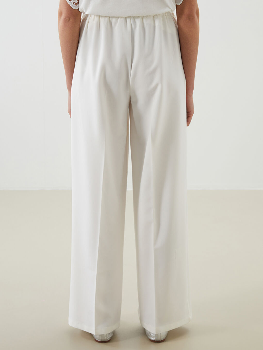 Elastic Waist Wide Leg Women's Trousers -S5LL53Z8-R82