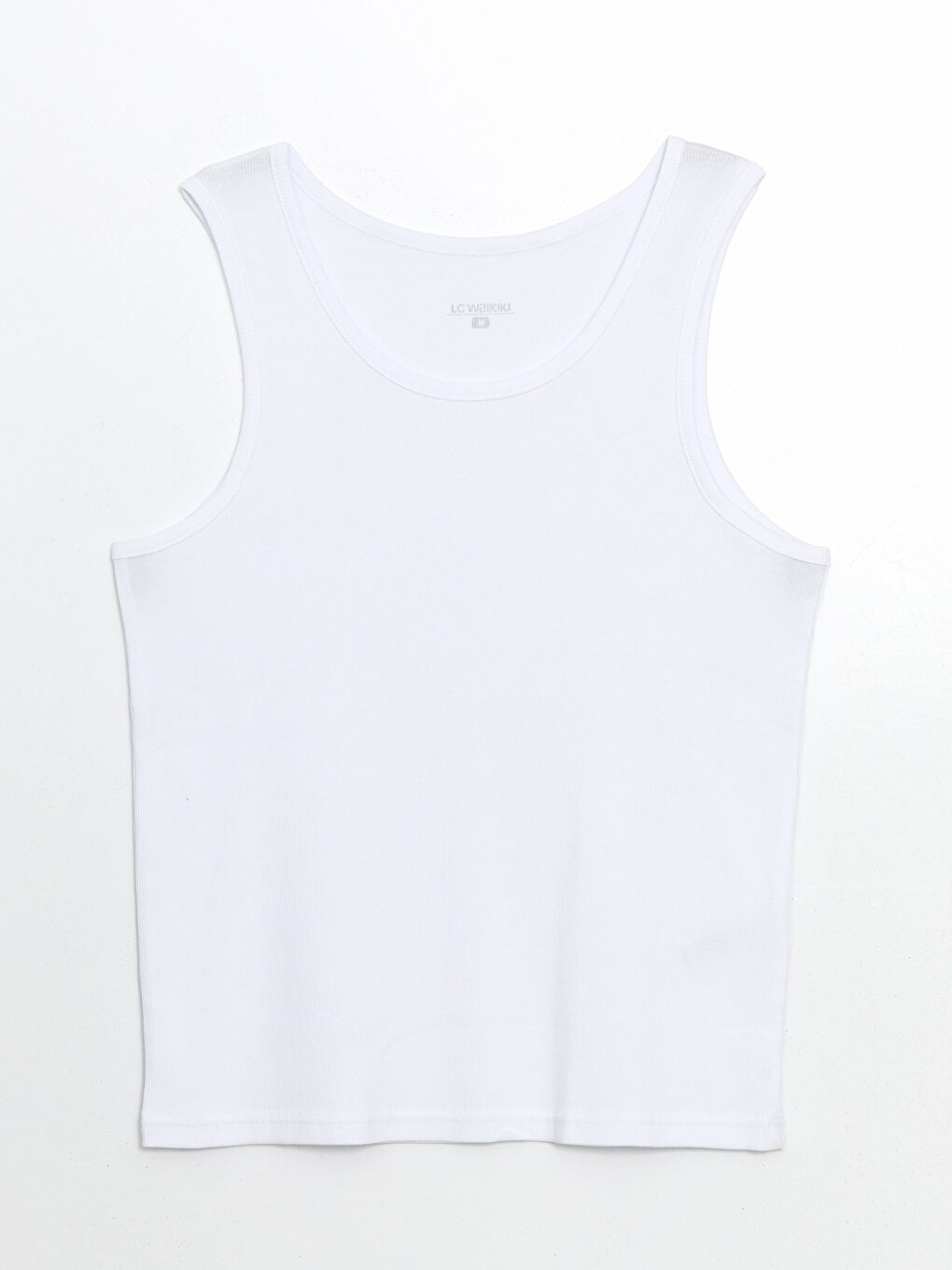 Beyaz U Yaka Penye Erkek Atlet