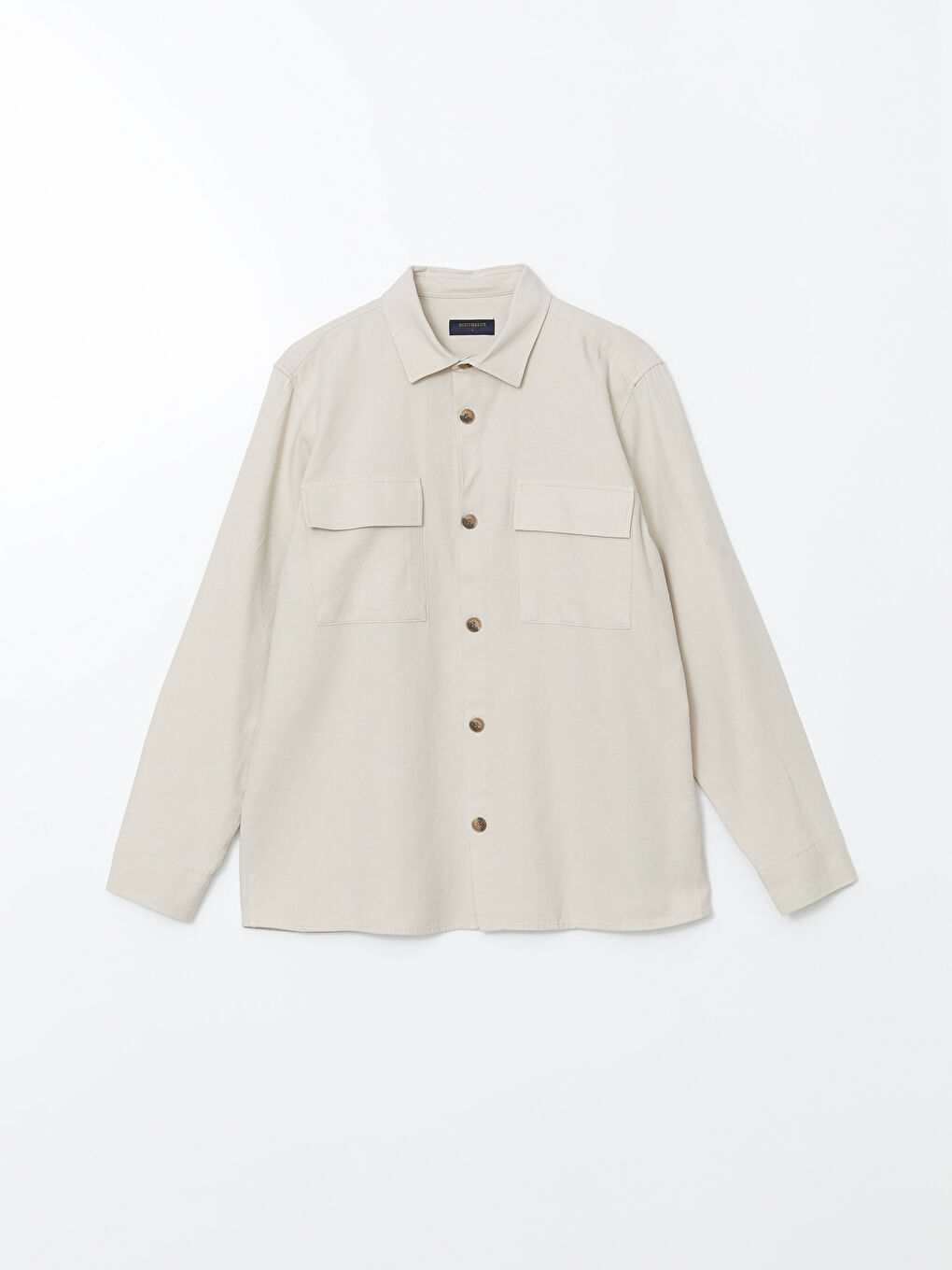 Bej Rahat Kalıp Uzun Kollu Erkek Gömlek Ceket-4