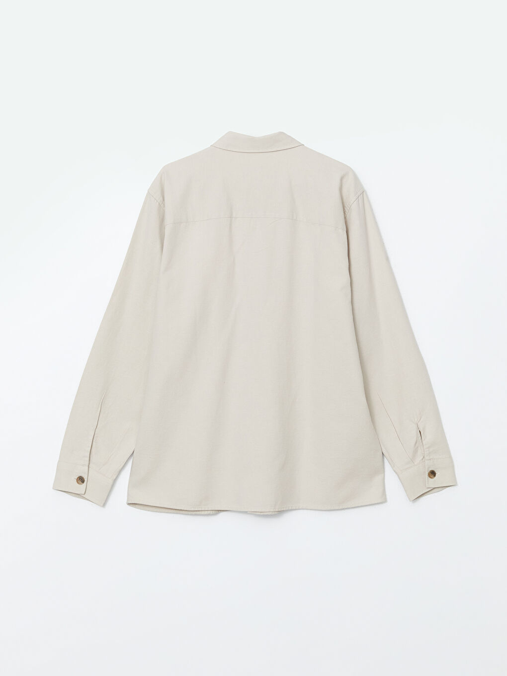 Bej Rahat Kalıp Uzun Kollu Erkek Gömlek Ceket-5