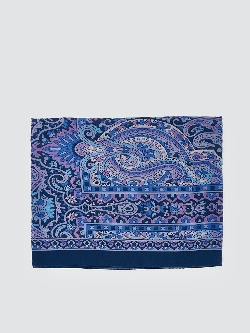 LCW Modest Mavi Desenli Kadın Şal - 1