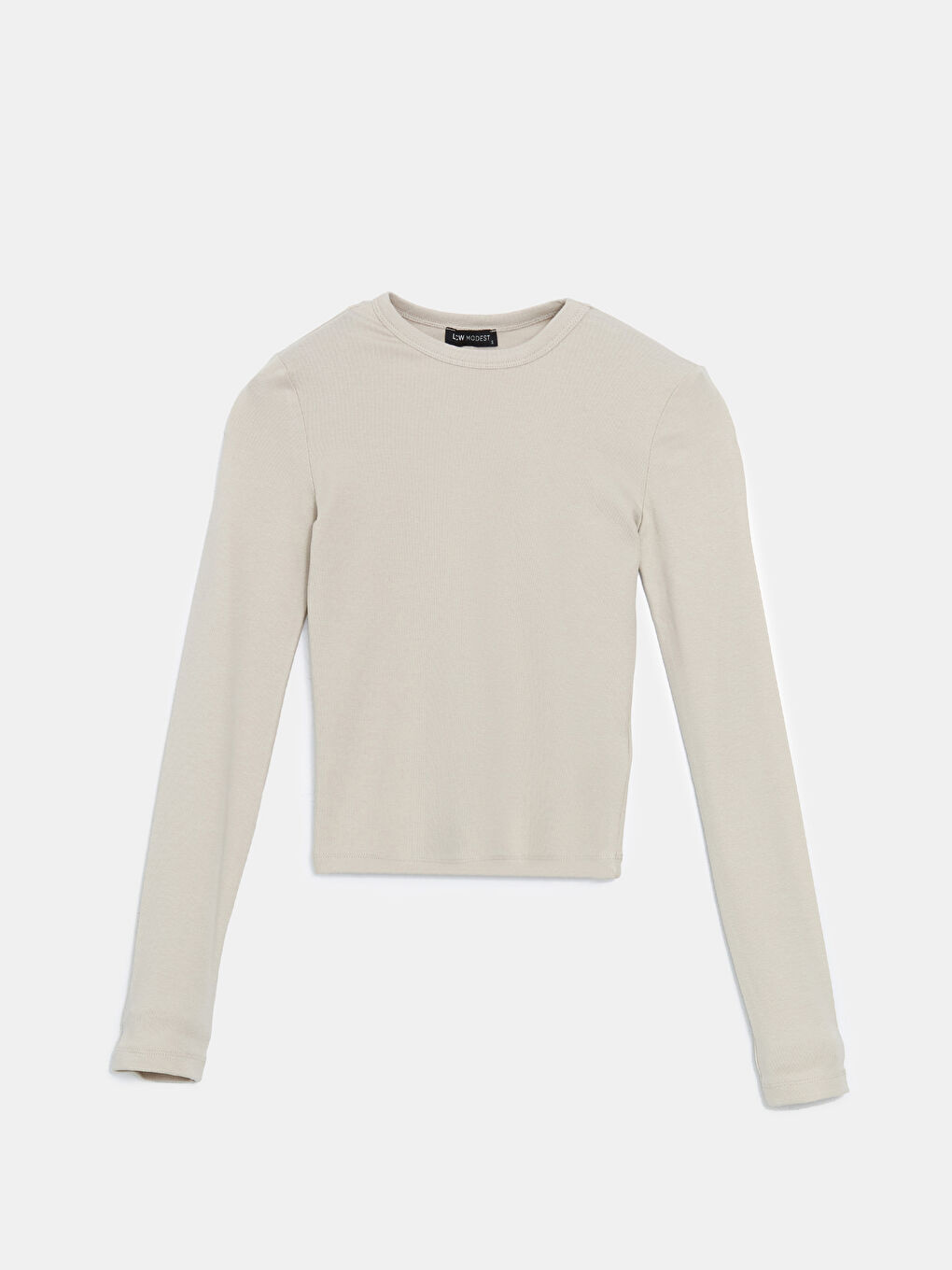 Bej Bisiklet Yaka Kadın Body-4