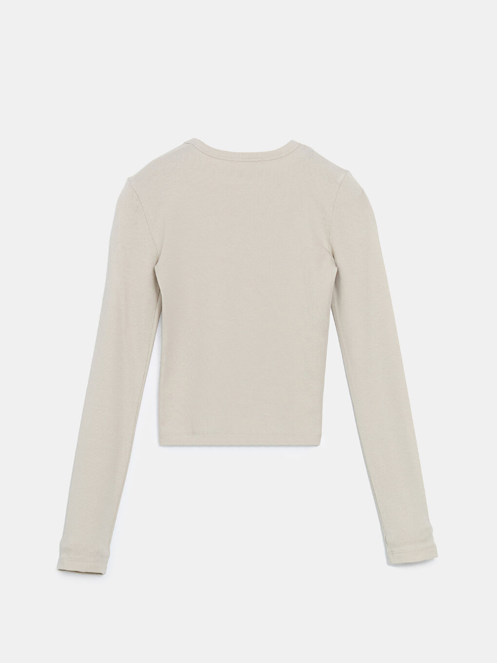 Bej Bisiklet Yaka Kadın Body-5