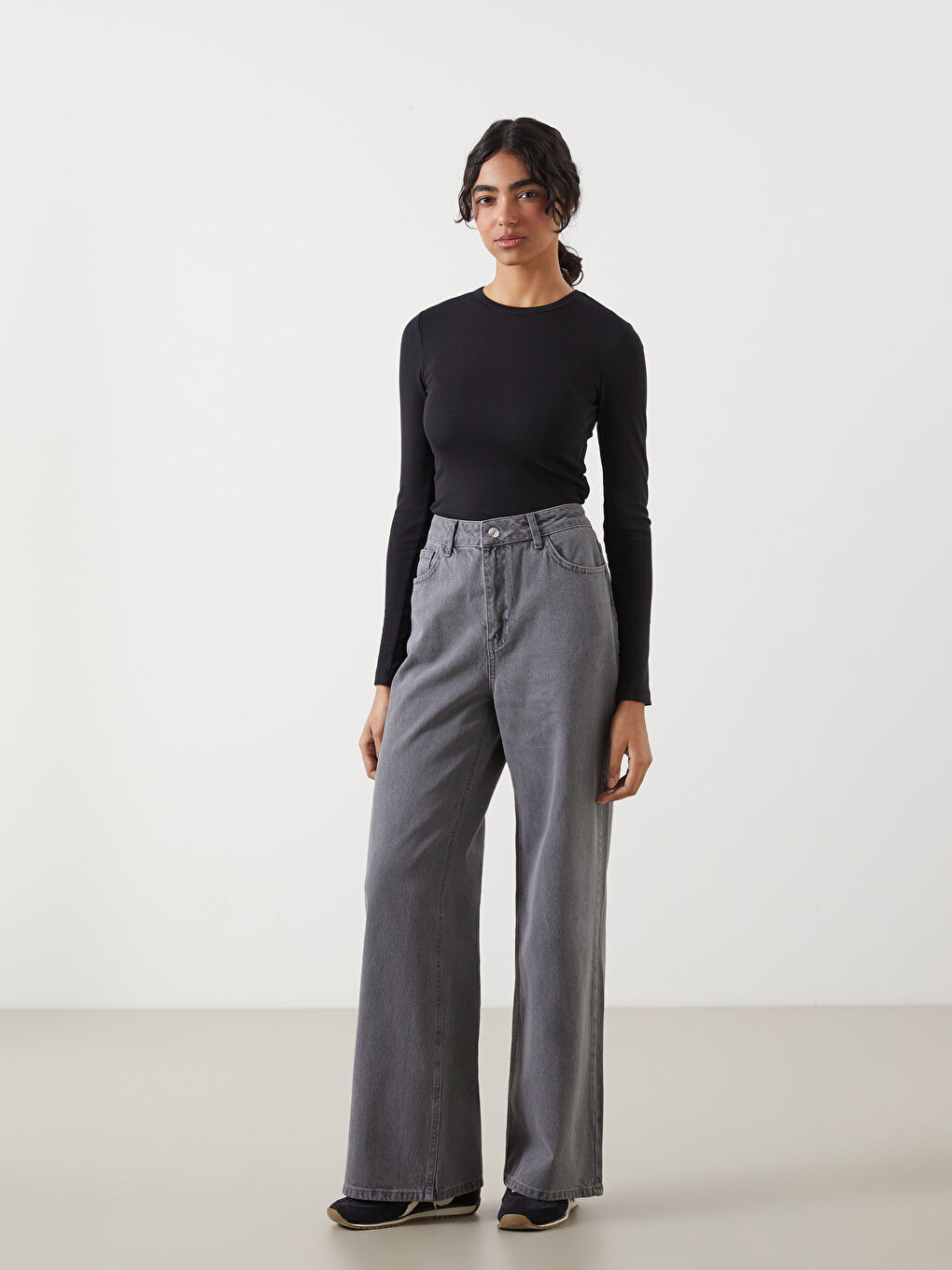 LCW Modest Siyah Bisiklet Yaka Kadın Body - 3