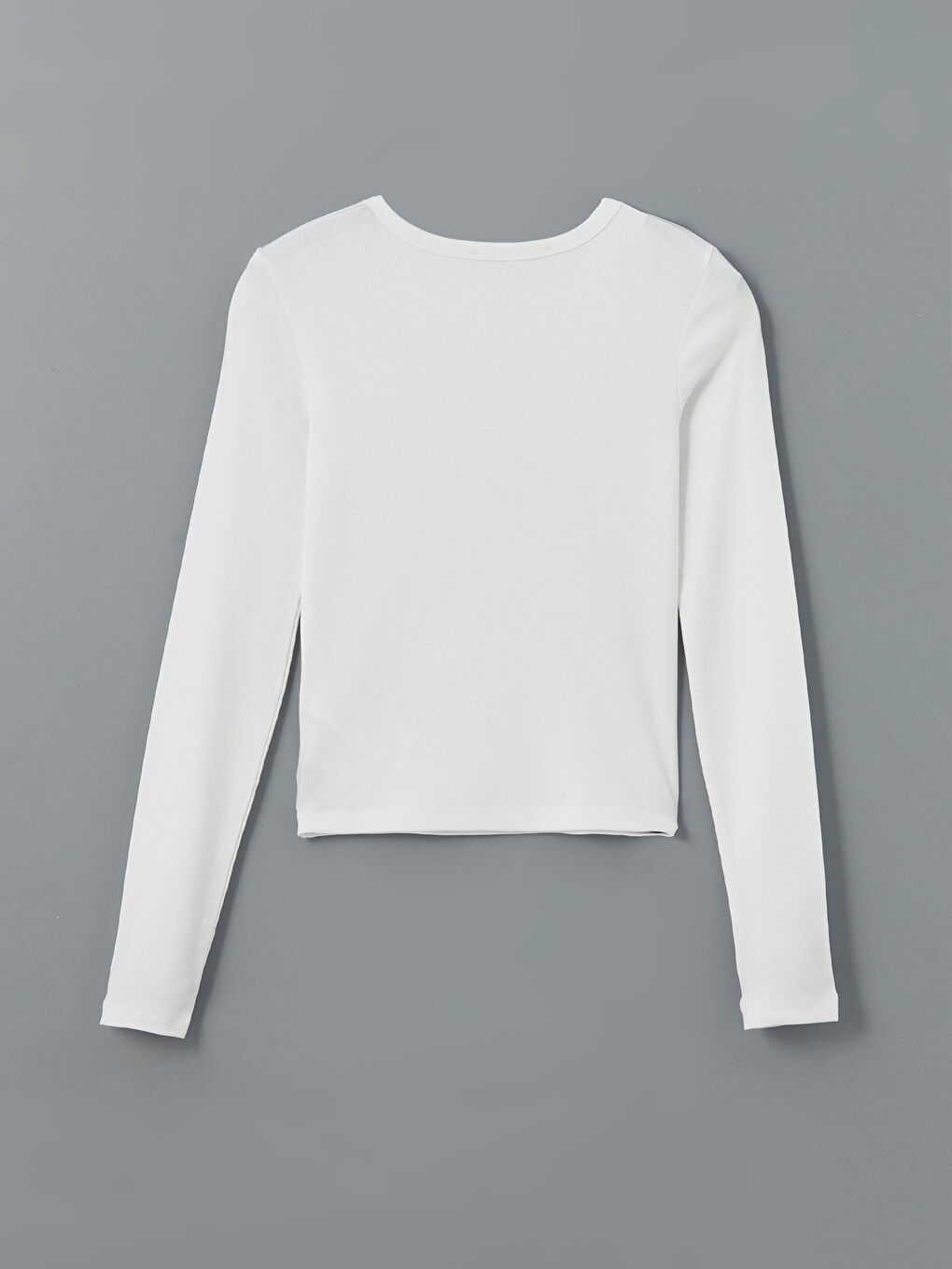 Beyaz Bisiklet Yaka Kadın Body-1