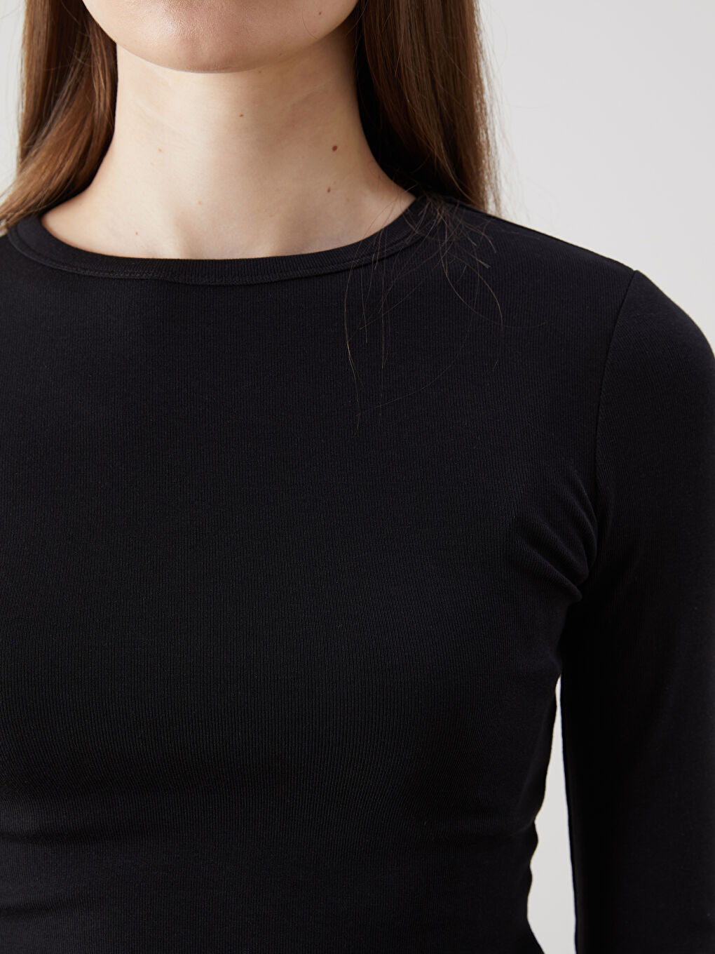 LCW Modest Siyah Bisiklet Yaka Kadın Body - 4