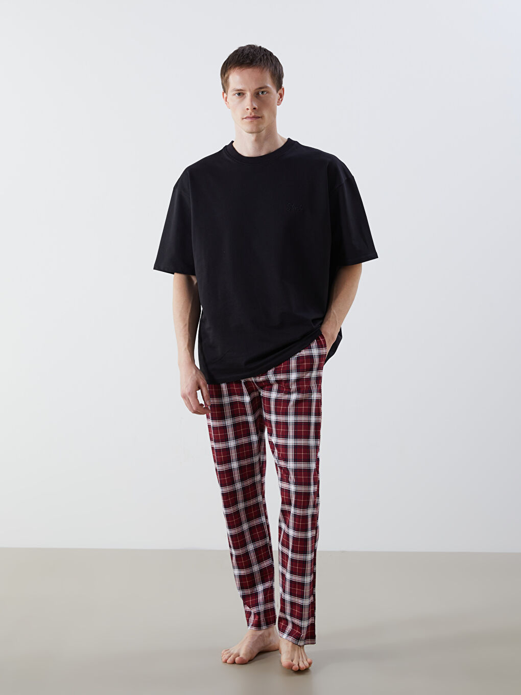Regular Fit Plaid Men's Pyjama Bottoms -S5LL98Z8-LQV