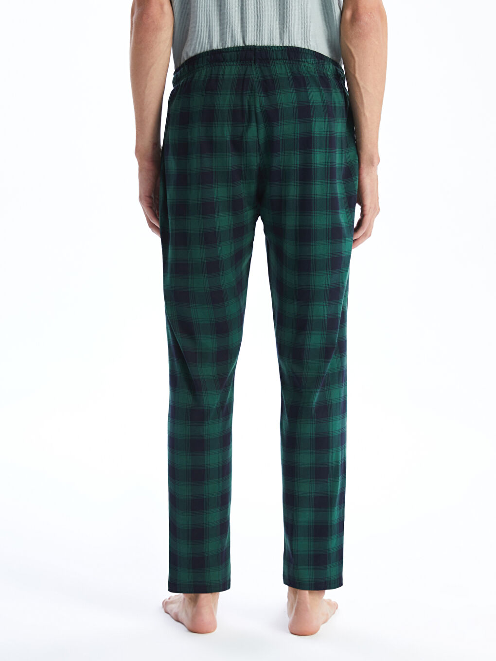 Yeşil Standart Kalıp Ekose Erkek Pijama Alt-3