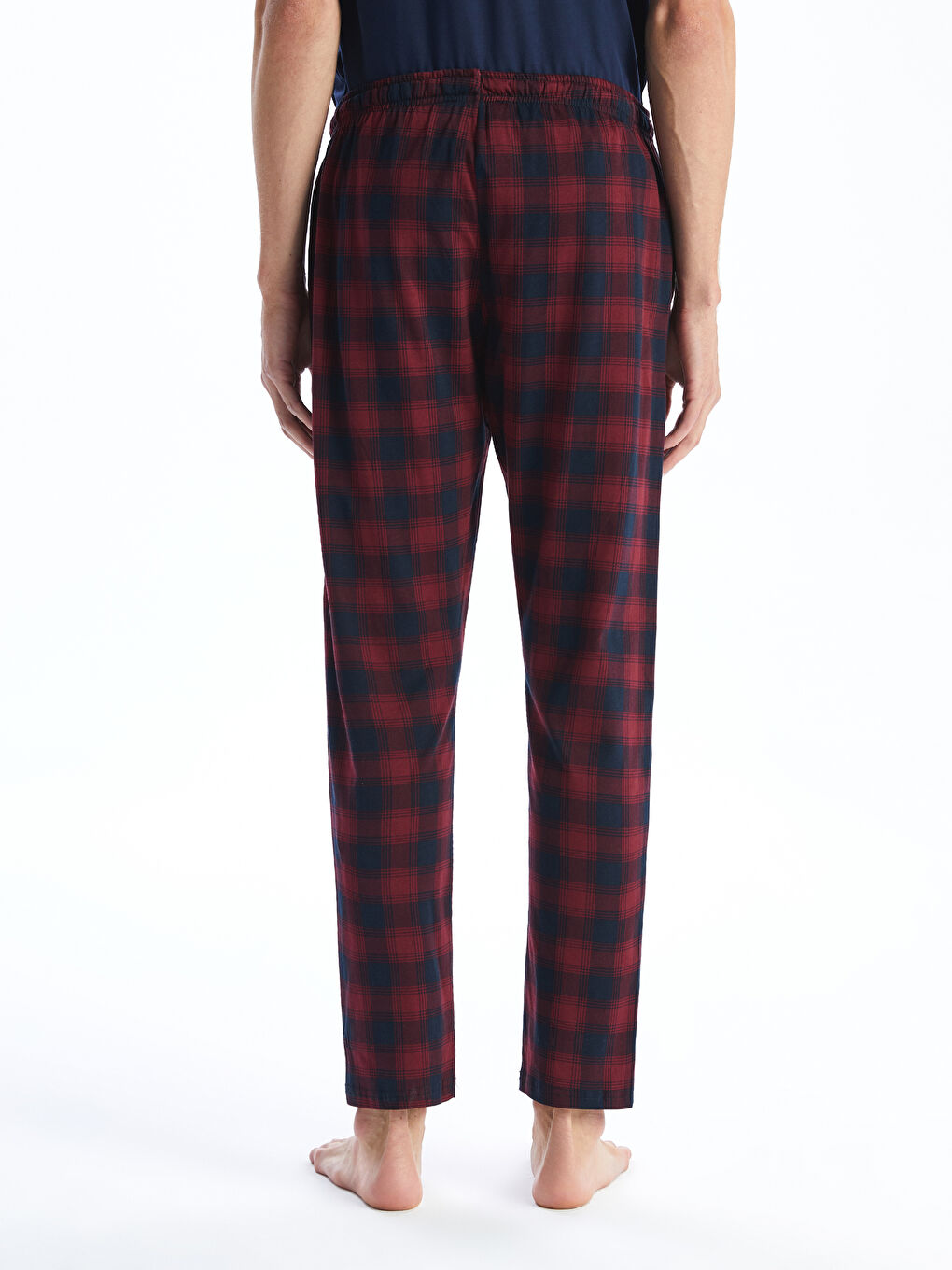 Lacivert Standart Kalıp Ekose Erkek Pijama Alt-3