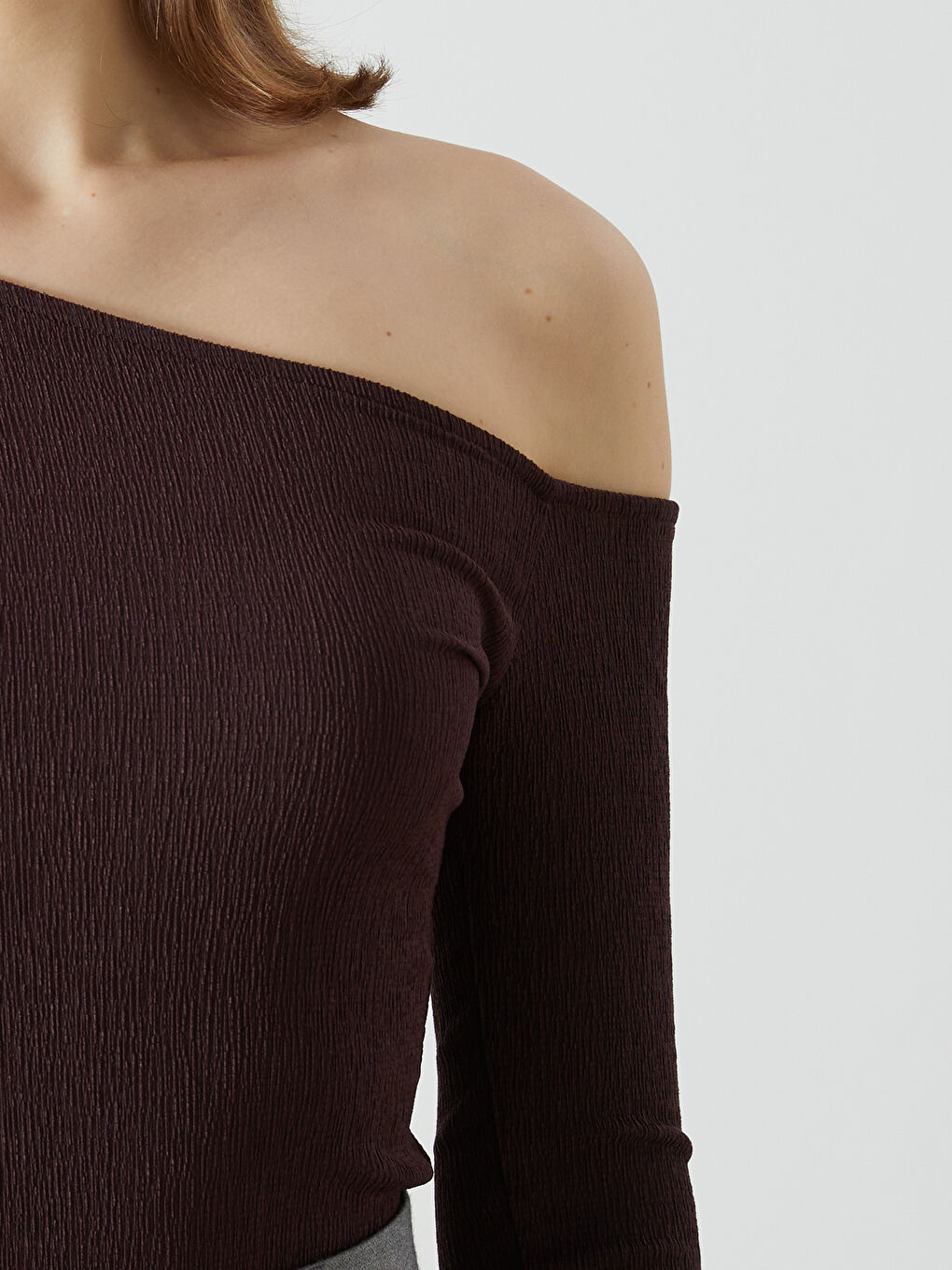 LCWAIKIKI Classic Mürdüm Kayık Yaka Kadın Body - 2