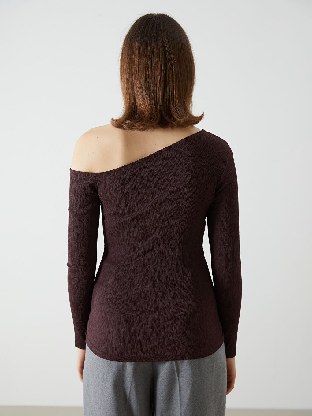 LCWAIKIKI Classic Mürdüm Kayık Yaka Kadın Body - 3