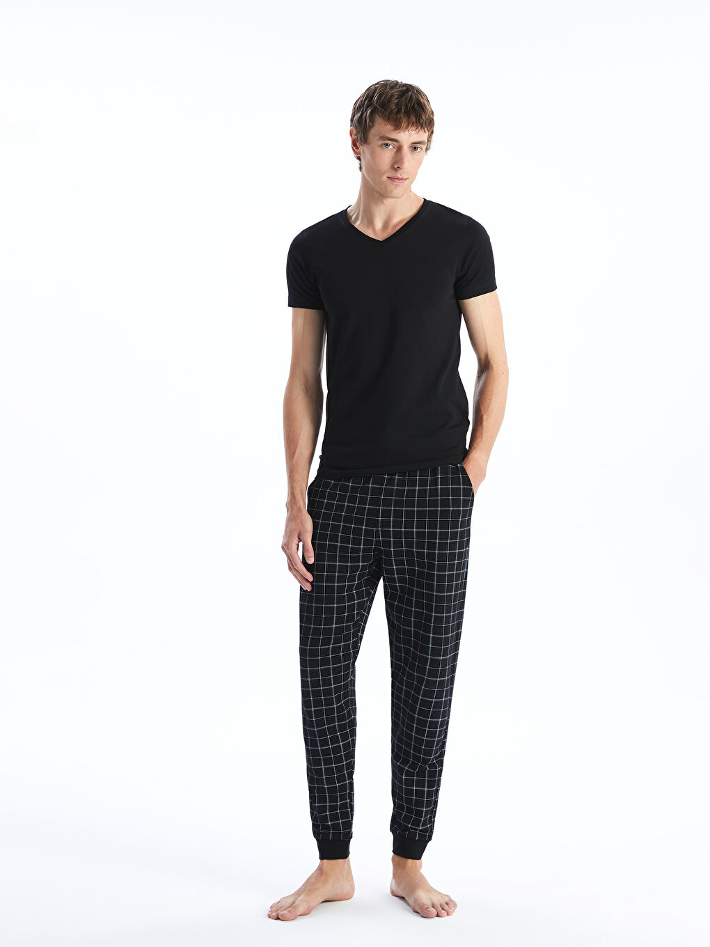 Standard Fit Plaid Men's Pajama Bottoms -S5LM14Z8-LQJ