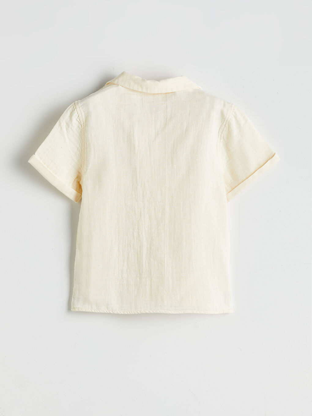 Bej Kısa Kollu Baskılı Erkek Çocuk Gömlek-1