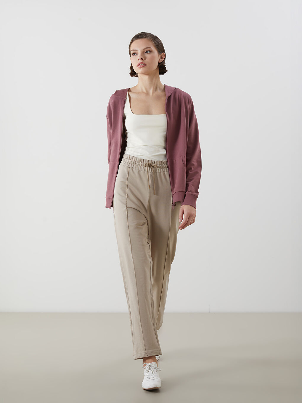 Women's Elastic Waist Sweatpants -S5LM36Z8-GHR