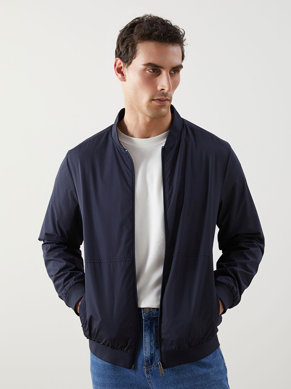 Lacivert Standart Kalıp Uzun Kollu Erkek Ceket