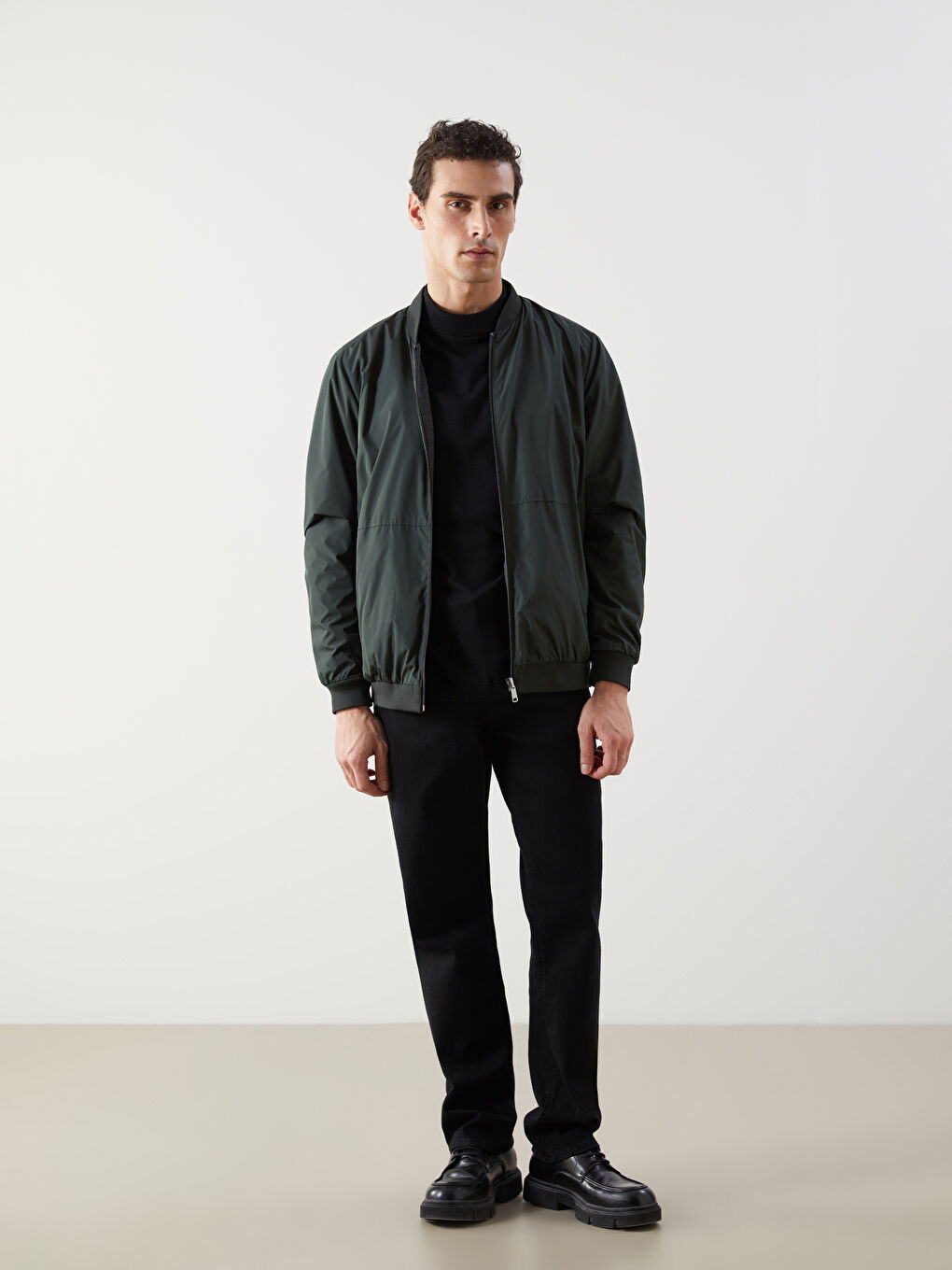 Yeşil Standart Kalıp Uzun Kollu Erkek Ceket-2