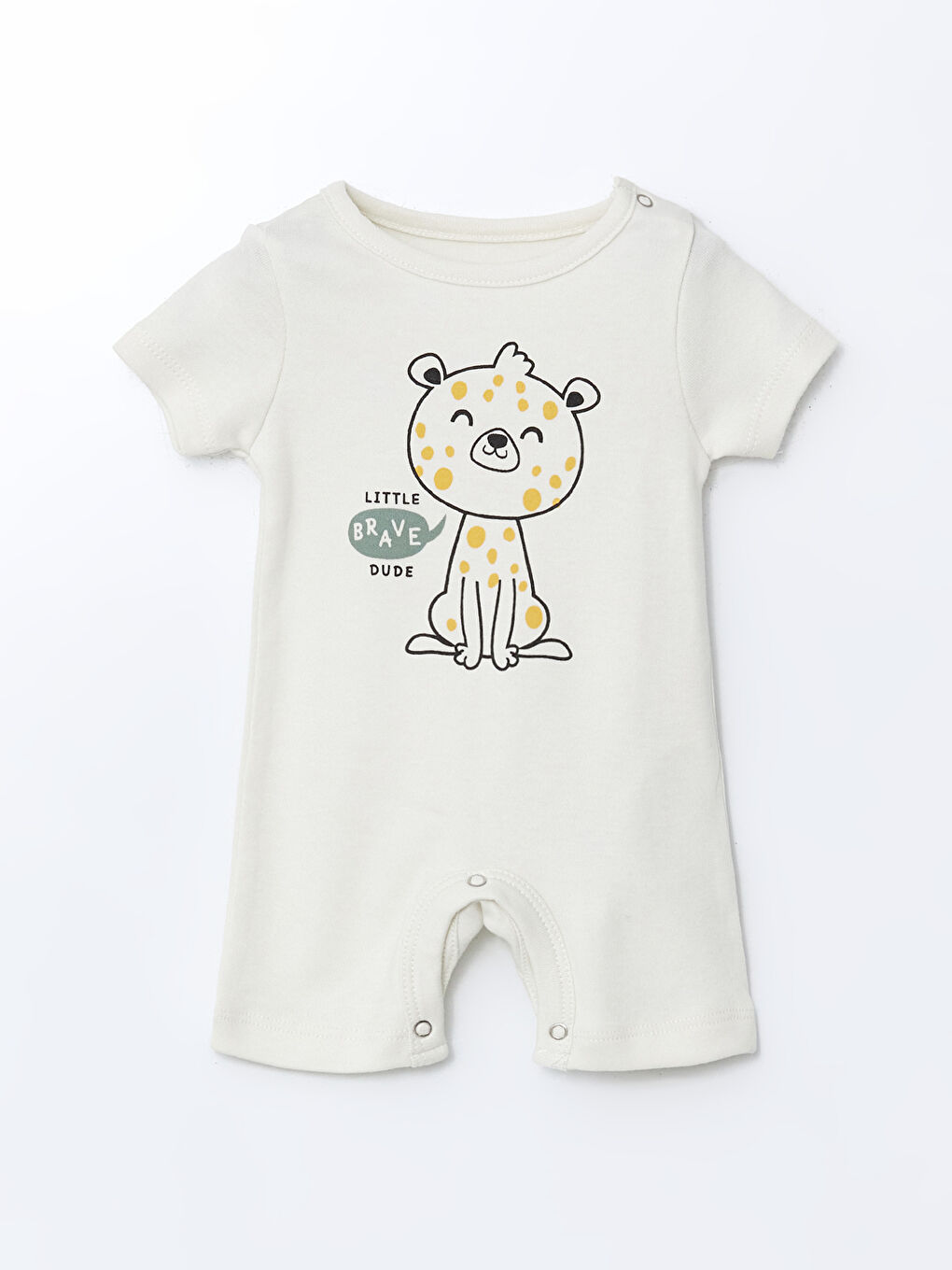 Ekru Bisiklet Yaka Baskılı Erkek Bebek Tutum