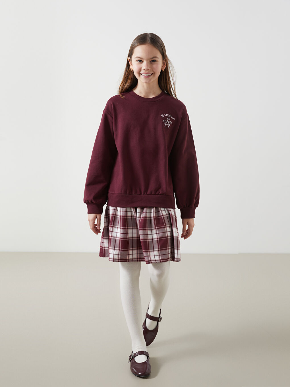 Crew Neck Girls' Dress -S5LM56Z4-HEN