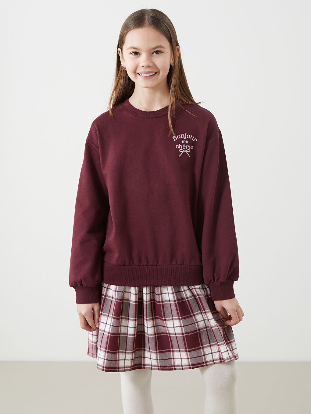 Crew Neck Girls' Dress -S5LM56Z4-HEN