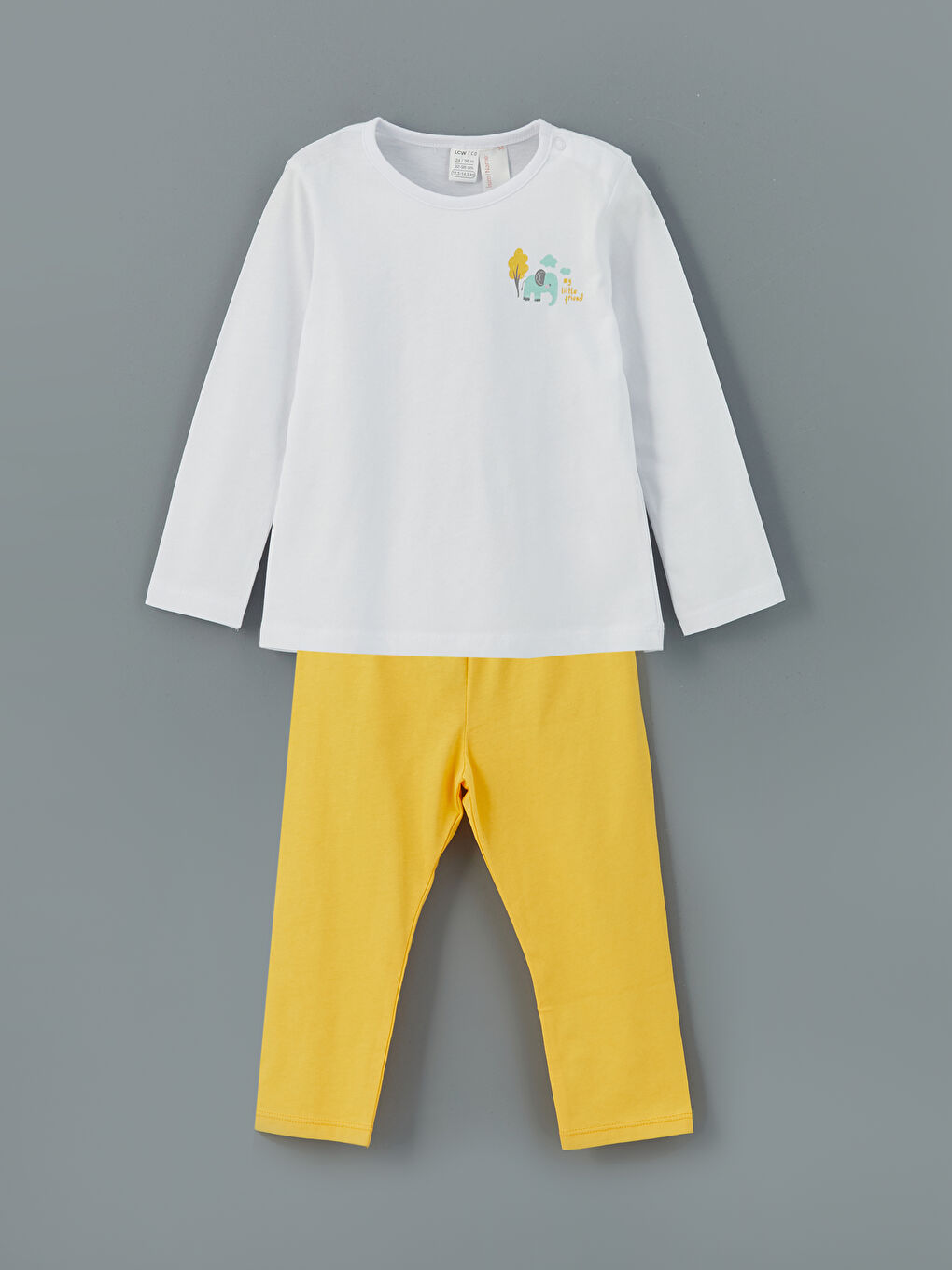 Crew Neck Printed Girls Pajama Set -S5LM64Z1-G5J