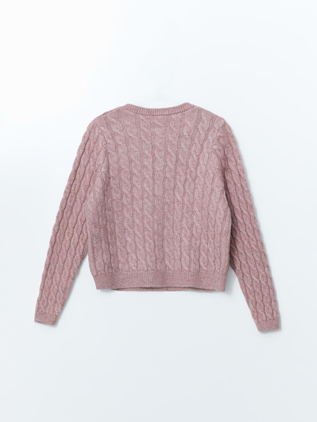 Crew Neck Self Patterned Long Sleeve Women's Tricot Cardigan -S5LM65Z8-YBX