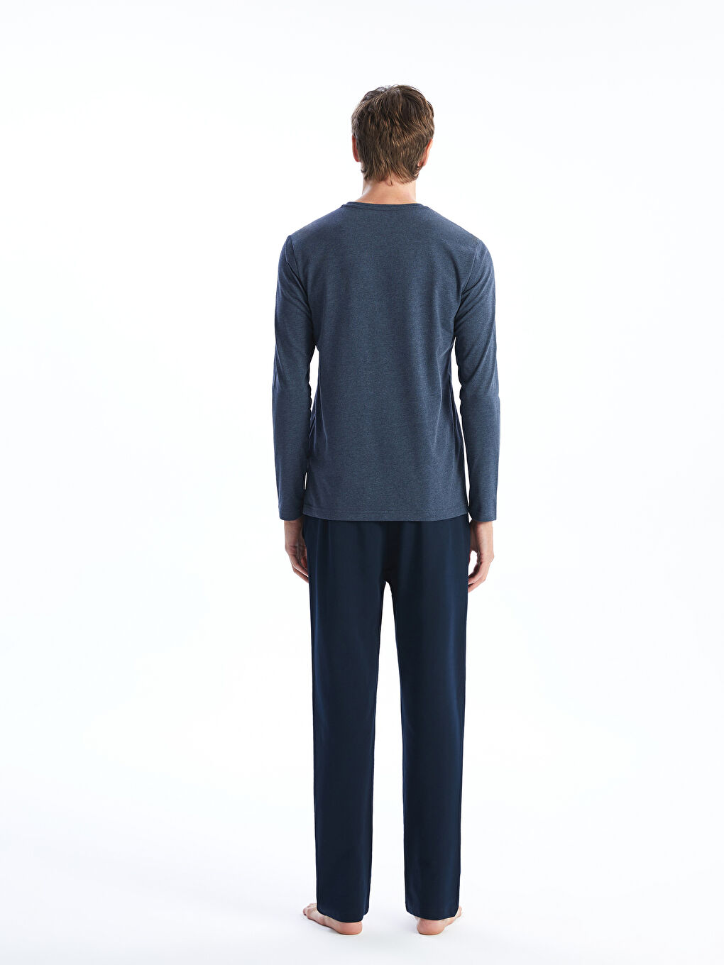 LC WAIKIKI Mavi Standart Kalıp Erkek Pijama Takımı - 3
