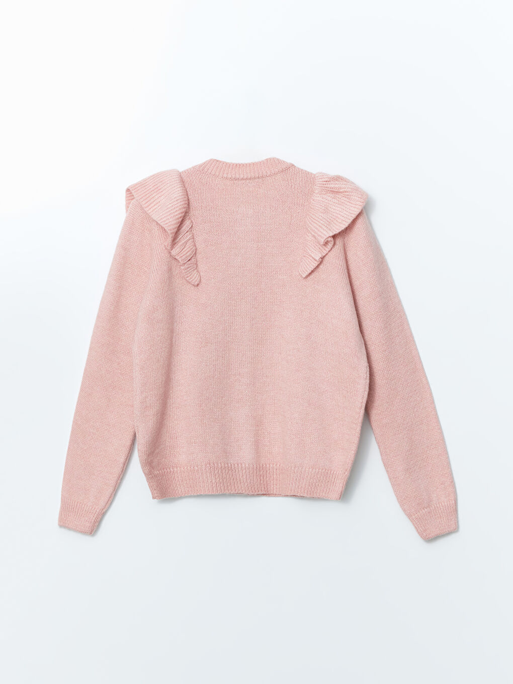Crew Neck Self Patterned Long Sleeve Women's Tricot Cardigan -S5LM80Z8-FRP