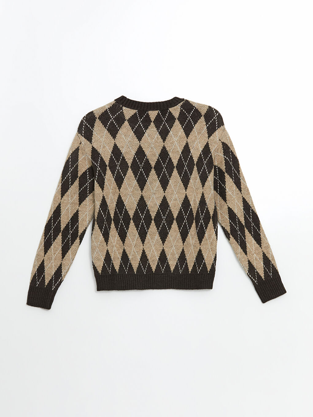Crew Neck Diamond Patterned Women's Knitwear Sweater -S5LM86Z8-MJD