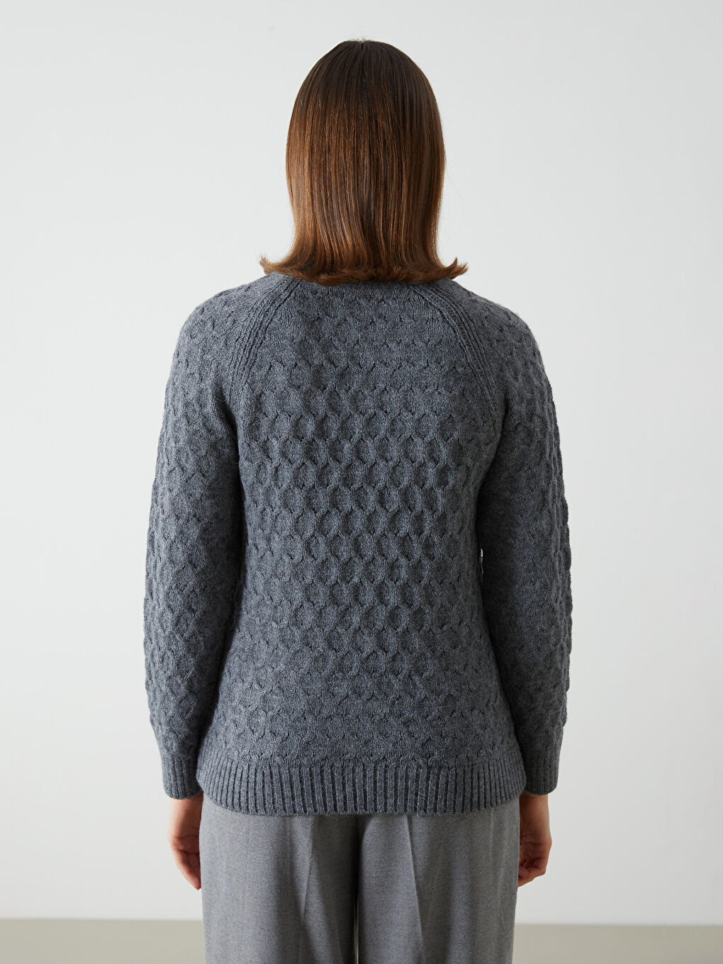Crew Neck Beaded Women’S Knit Sweater -S5LM89Z8-D7H