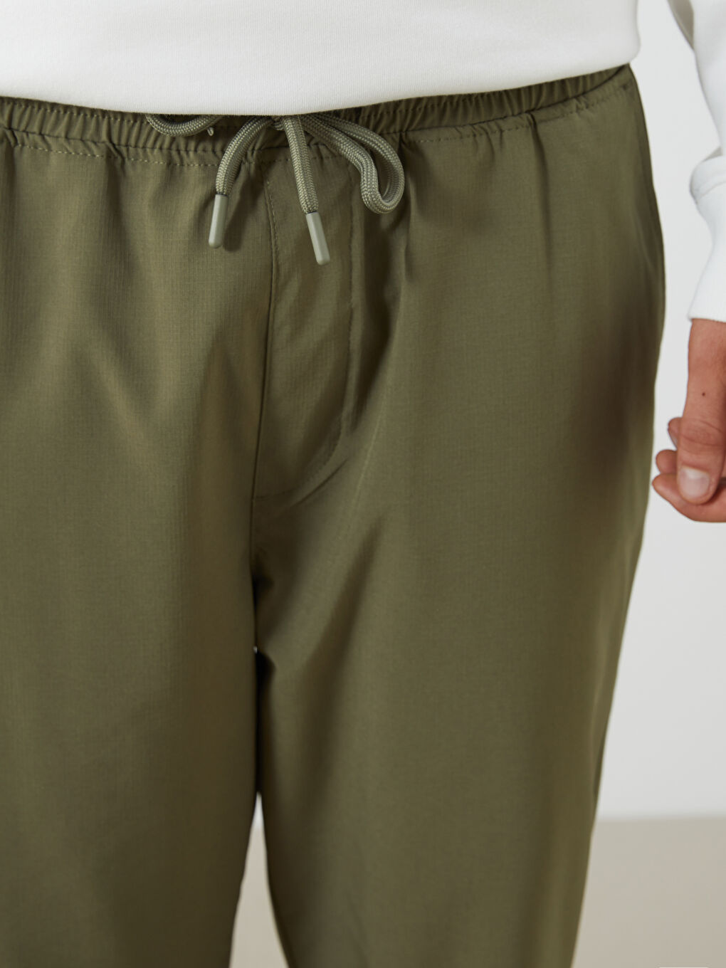 Haki Standart Kalıp Gabardin Erkek Pantolon-2