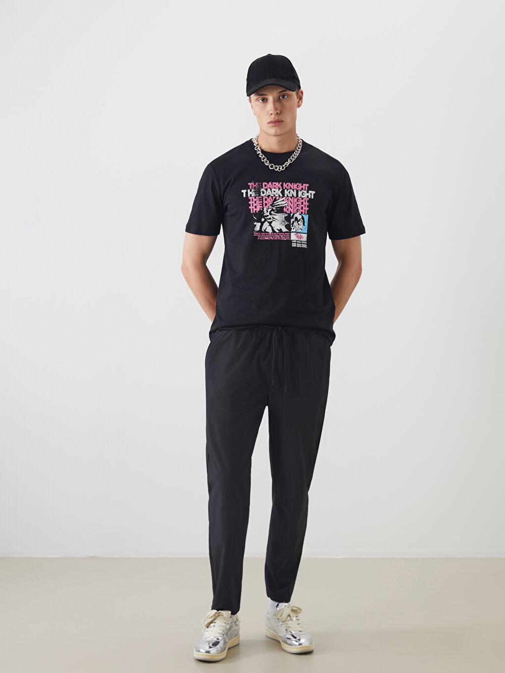 Siyah Standart Kalıp Gabardin Erkek Pantolon